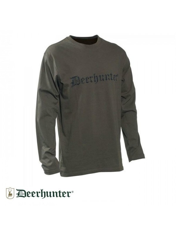 DEERHUNTER Logo Yeşil Uzun Kollu Tişört…