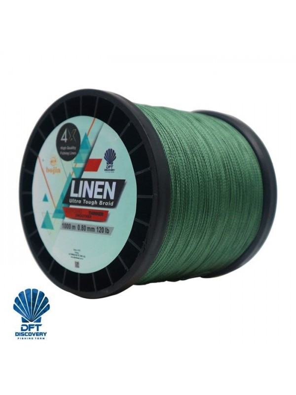 DFT Bojin 4X Linen İp Misina 0.80 mm  1000 m  Yeşil…