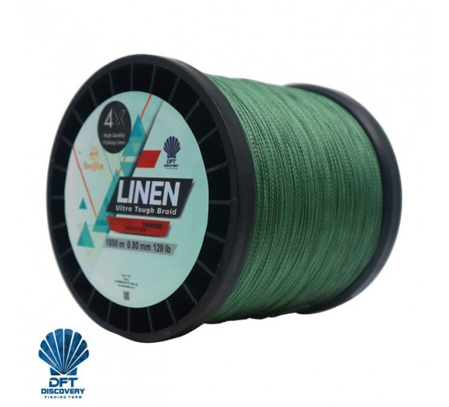 DFT Bojin 4X Linen İp Misina 0.80 mm  1000 m  Yeşil…