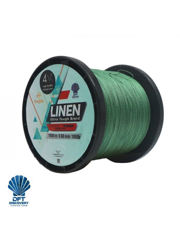 DFT Bojin 4X Linen İp Misina 0.60 mm  1000 m  Yeşil…