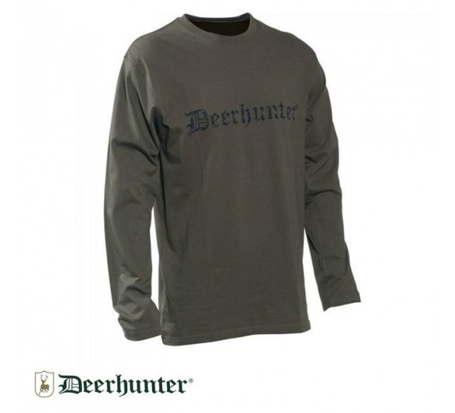 DEERHUNTER Logo Yeşil Uzun Kollu Tişört…