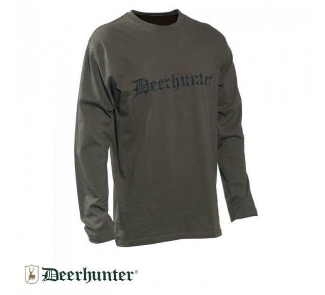 DEERHUNTER Logo Yeşil Uzun Kollu Tişört