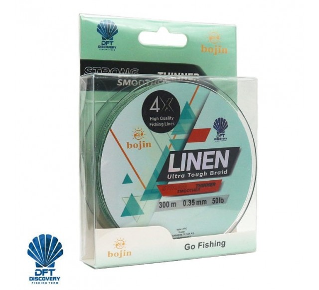 DFT Bojin 4X Linen İp Misina 0.35 mm  300 m  Yeşil…