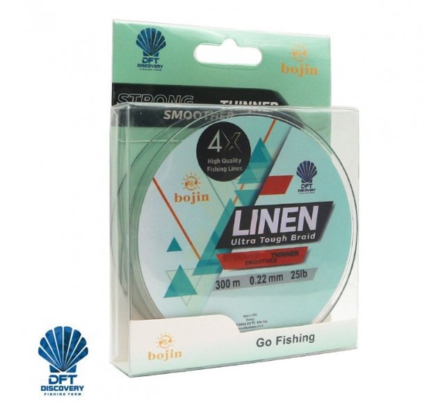 DFT Bojin 4X Linen İp Misina 0.22 mm 300 m Yeşil…