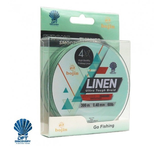 DFT Bojin 4X Linen İp Misina 0.40 mm  300 m  Yeşil…