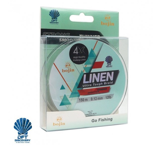 DFT Bojin 4X Linen İp Misina 0.12 mm  150 m  Yeşil…