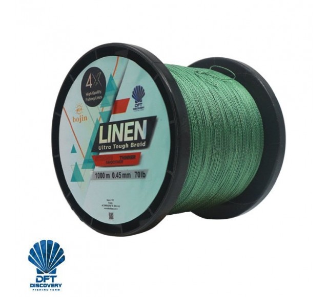 DFT Bojin 4X Linen İp Misina 0.45 mm  1000 m  Yeşil…