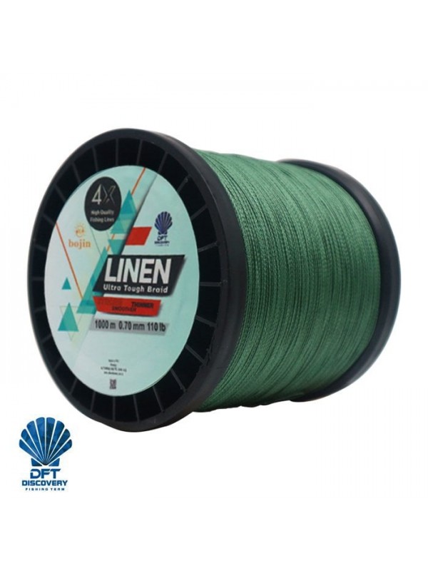 DFT Bojin 4X Linen İp Misina 0.70 mm  1000 m  Yeşil…