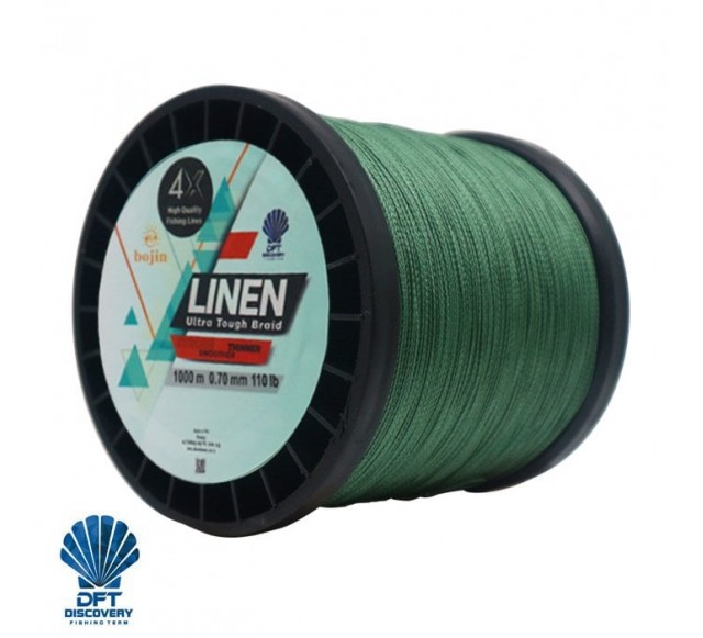 DFT Bojin 4X Linen İp Misina 0.70 mm  1000 m  Yeşil…