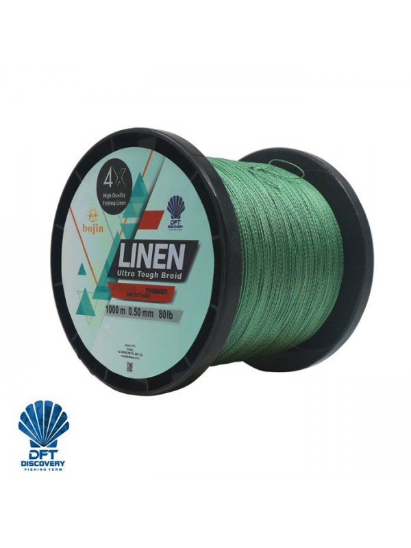 DFT Bojin 4X Linen İp Misina 0.50 mm  1000 m  Yeşil…