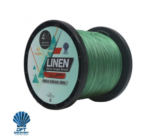 DFT Bojin 4X Linen İp Misina 0.50 mm  1000 m  Yeşil…