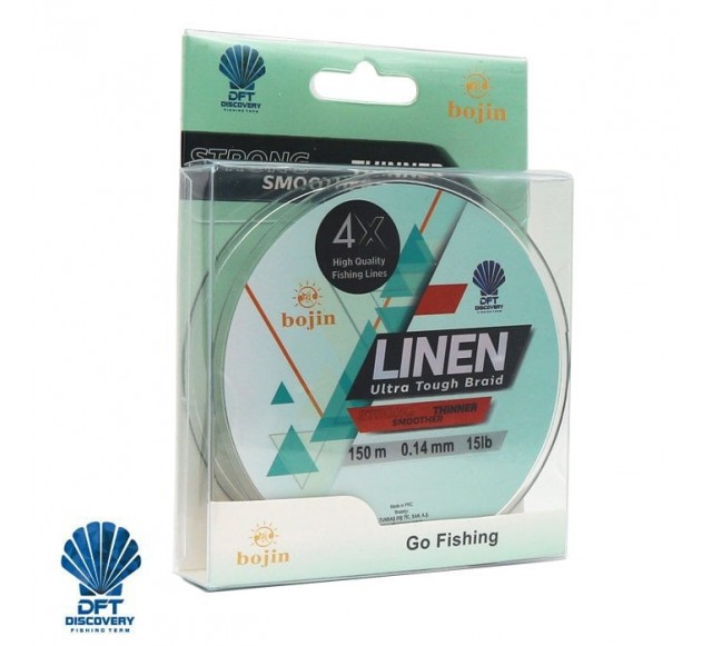 DFT Bojin 4X Linen İp Misina 0.14 mm  150 m  Yeşil…