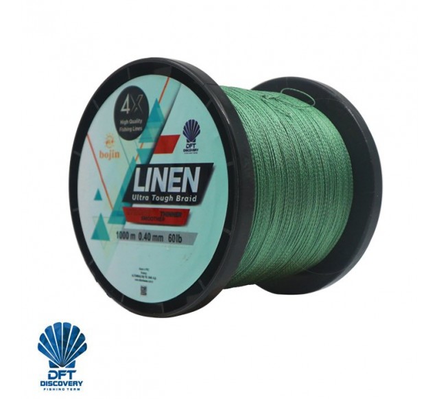 DFT Bojin 4X Linen İp Misina 0.40 mm  1000 m  Yeşil…