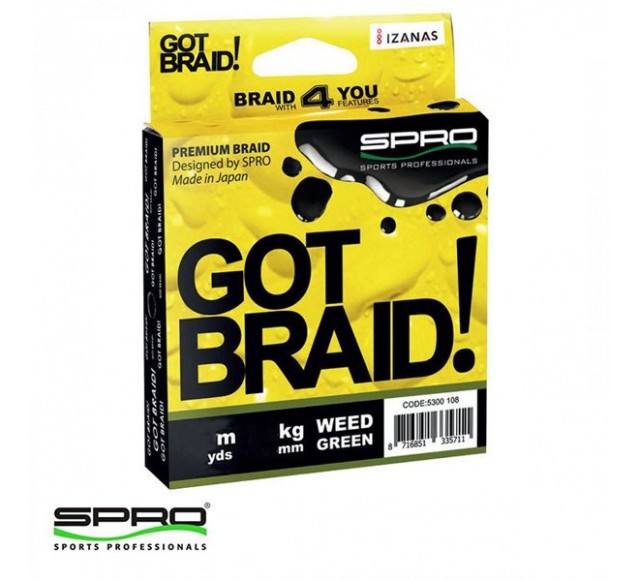 SPRO Got Braid! 0,18MM 300M Yeşil İp Misina…