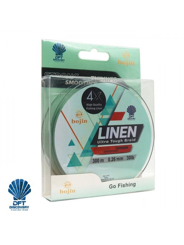 DFT Bojin 4X Linen İp Misina 0.26 mm  300 m  Yeşil…