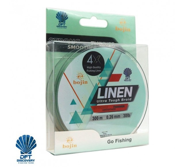 DFT Bojin 4X Linen İp Misina 0.26 mm  300 m  Yeşil…