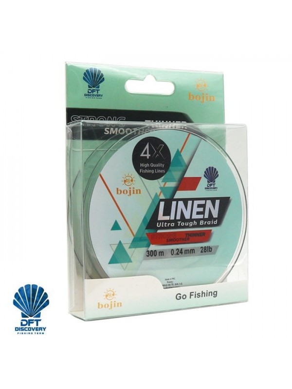 DFT Bojin 4X Linen İp Misina 0.24 mm 300 m  Yeşil…