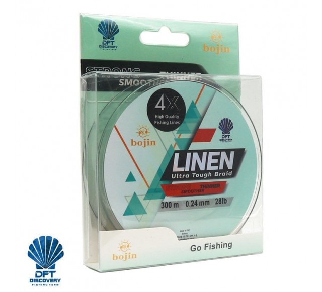 DFT Bojin 4X Linen İp Misina 0.24 mm 300 m  Yeşil…