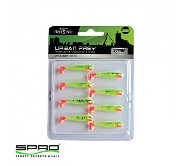 SPRO FS Up Slug Shads 37M Sil.Yem Citrus Disco 1/8