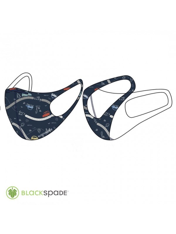 BLACKSPADE Çocuk Koruyucu Maske Araba Desen S1…